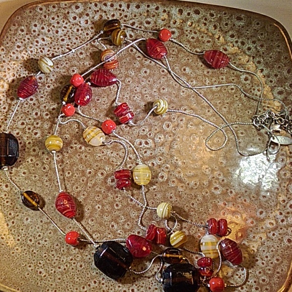 NY silvertone multistrand necklace - Picture 2 of 4